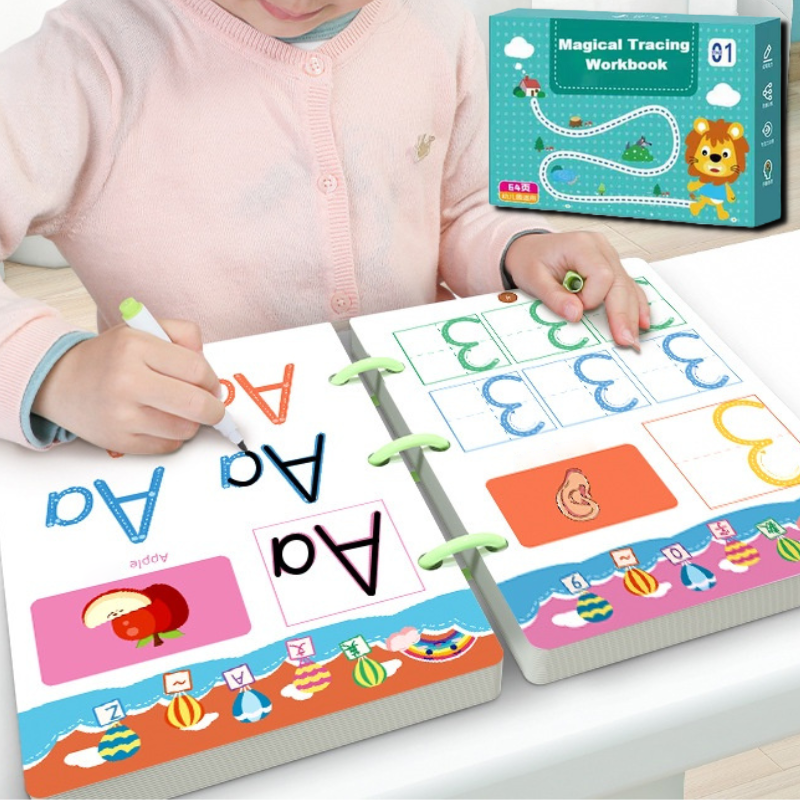 Schreibheft Kinder | Nachziehen Lehrreich Set Wiederverwendbar-Luzern Mode