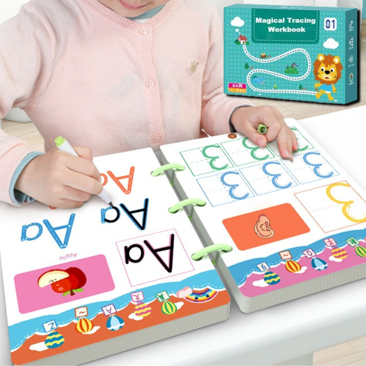 Schreibheft Kinder | Nachziehen Lehrreich Set Wiederverwendbar-Luzern Mode