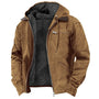 Herren Outdoorjacke | Winddicht | Kapuze | Gefüttert | Reißverschluss-Braun-2XS-Luzern Mode