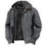 Herren Outdoorjacke | Winddicht | Kapuze | Gefüttert | Reißverschluss-Grau-2XS-Luzern Mode