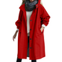 Damen Winddichter Trenchcoat mit Kapuze und Taschen-Rot-S-Luzern Mode