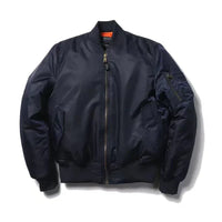 Damen Bomberjack | Pilot Stil | Reißverschluss | Einfarbig | Sportlich-Dunkelblau-2XS-Luzern Mode