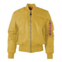 Damen Bomberjack | Pilot Stil | Reißverschluss | Einfarbig | Sportlich-Gelb-2XS-Luzern Mode