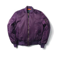 Damen Bomberjack | Pilot Stil | Reißverschluss | Einfarbig | Sportlich-Lila-2XS-Luzern Mode