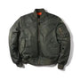 Damen Bomberjack | Pilot Stil | Reißverschluss | Einfarbig | Sportlich-Olivegrün-2XS-Luzern Mode