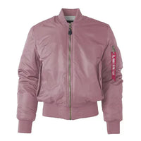 Damen Bomberjack | Pilot Stil | Reißverschluss | Einfarbig | Sportlich-Rosa-2XS-Luzern Mode