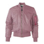 Damen Bomberjack | Pilot Stil | Reißverschluss | Einfarbig | Sportlich-Rosa-2XS-Luzern Mode