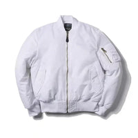 Damen Bomberjack | Pilot Stil | Reißverschluss | Einfarbig | Sportlich-Weiß-2XS-Luzern Mode