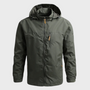 Herren Outdoor Windbreaker Jacke mit Kapuze und Reißverschluss-Olivegrün-M-Luzern Mode