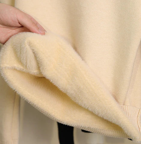 Damenpullover | Strick | Fleece | Locker sitzend | Ultra-weich | Einfarbig-Luzern Mode