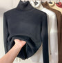 Damenpullover | Strick | Fleece | Locker sitzend | Ultra-weich | Einfarbig-Schwarz-S-Luzern Mode