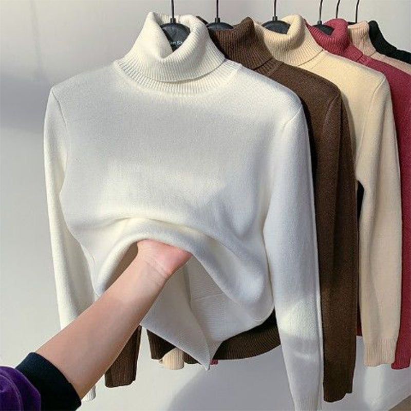 Damenpullover | Strick | Fleece | Locker sitzend | Ultra-weich | Einfarbig-Weiß-S-Luzern Mode