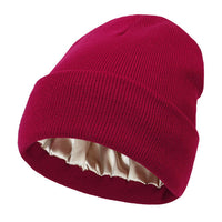 Damen Wintermütze | Seidenfutter | Antipilling | Antistatisch | Warm-Bordeauxrot-Luzern Mode