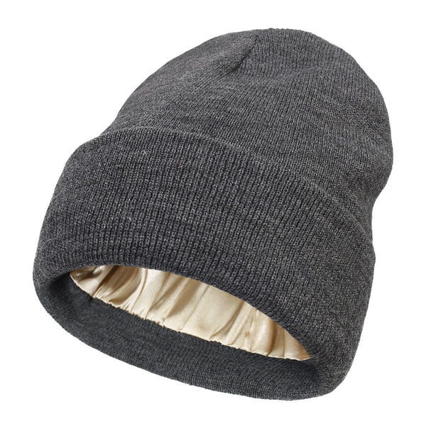 Damen Wintermütze | Seidenfutter | Antipilling | Antistatisch | Warm-Grau-Luzern Mode