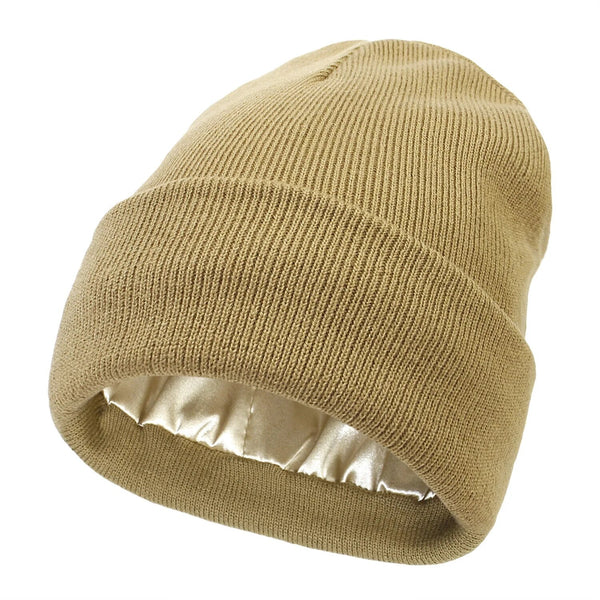 Damen Wintermütze | Seidenfutter | Antipilling | Antistatisch | Warm-Khaki-Luzern Mode