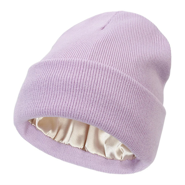 Damen Wintermütze | Seidenfutter | Antipilling | Antistatisch | Warm-Lila-Luzern Mode