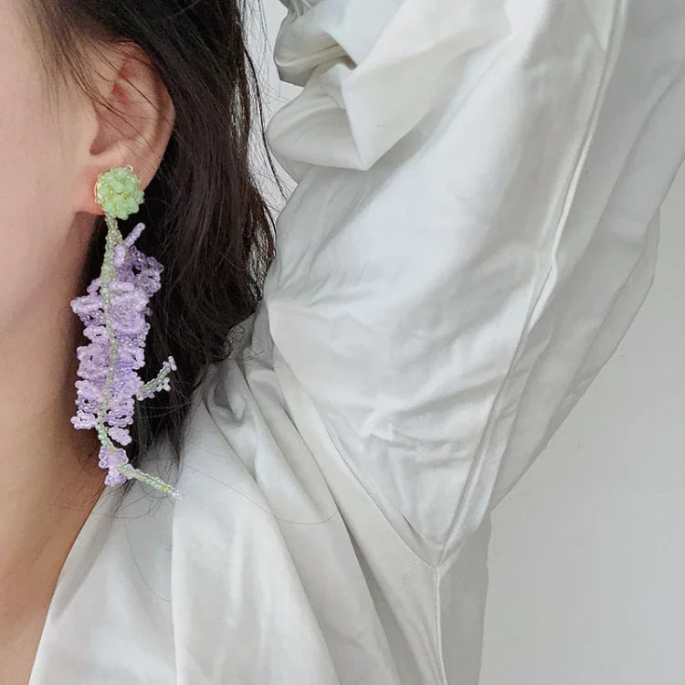 Quasten-Ohrringe | Blumen Stilvoll Künstlerisch Einzigartig Langlebig Trendig-Luzern Mode