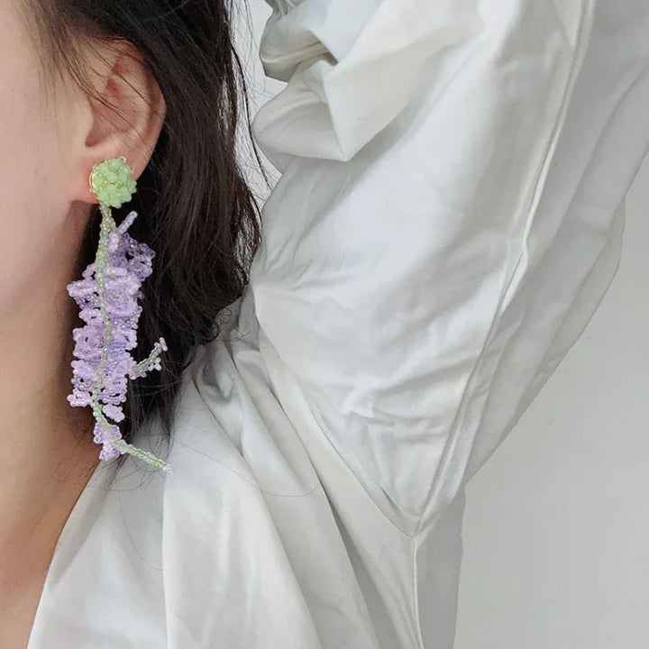 Quasten-Ohrringe | Blumen Stilvoll Künstlerisch Einzigartig Langlebig Trendig-Luzern Mode