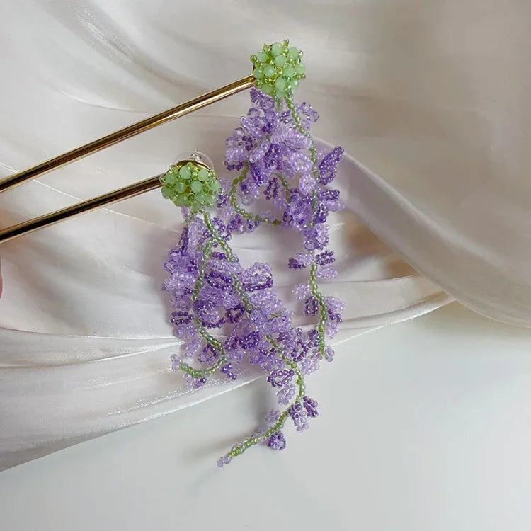 Quasten-Ohrringe | Blumen Stilvoll Künstlerisch Einzigartig Langlebig Trendig-Luzern Mode