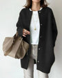 Damen Strickjacke mit Knöpfen - Eleganter Cardigan Look-Schwarz-S-Luzern Mode