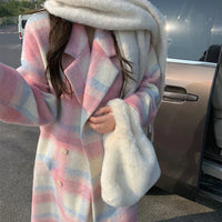 Mädchen Wintermantel mit Karomuster und Teddy Accessoire-Luzern Mode