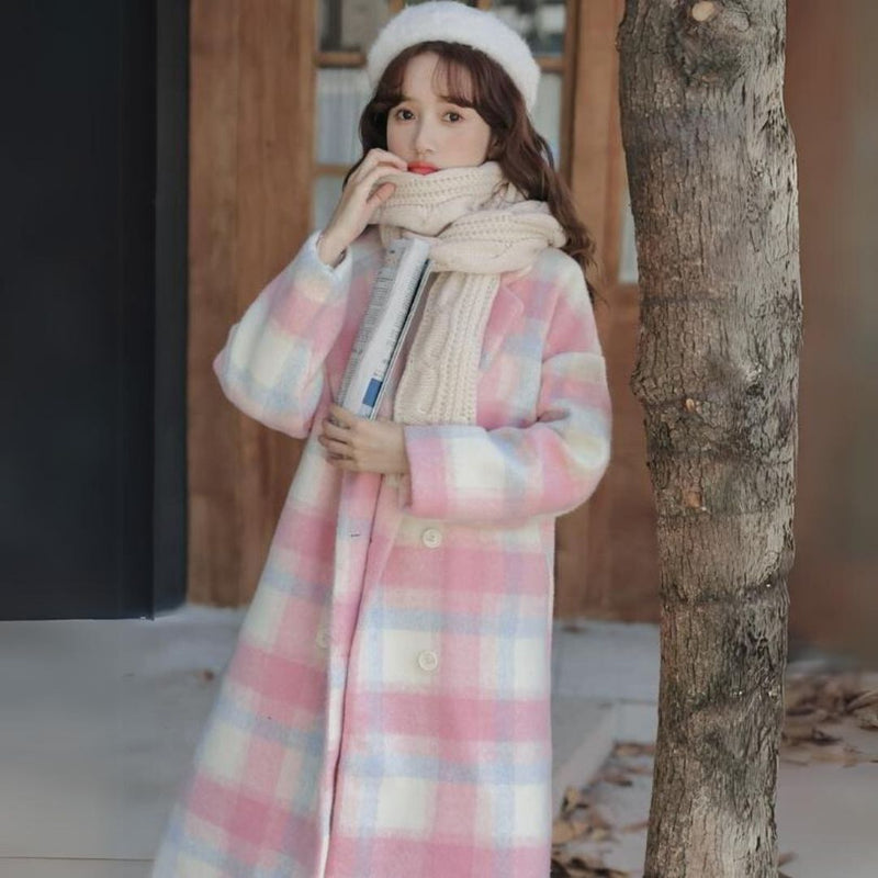 Mädchen Wintermantel mit Karomuster und Teddy Accessoire-Luzern Mode