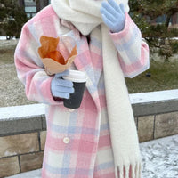 Mädchen Wintermantel mit Karomuster und Teddy Accessoire-Luzern Mode