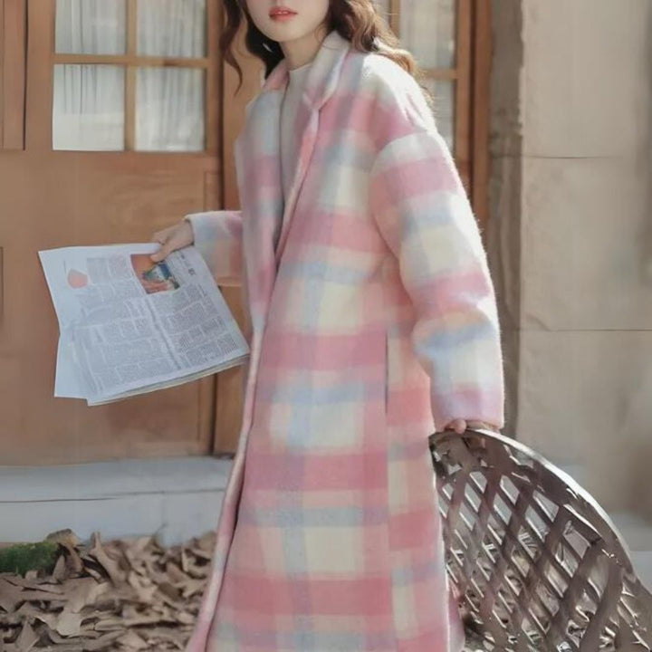 Mädchen Wintermantel mit Karomuster und Teddy Accessoire-Luzern Mode