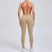 Damen Bodysuit mit Rückenausschnitt - Eleganter Einteiler-Khaki-S-Luzern Mode