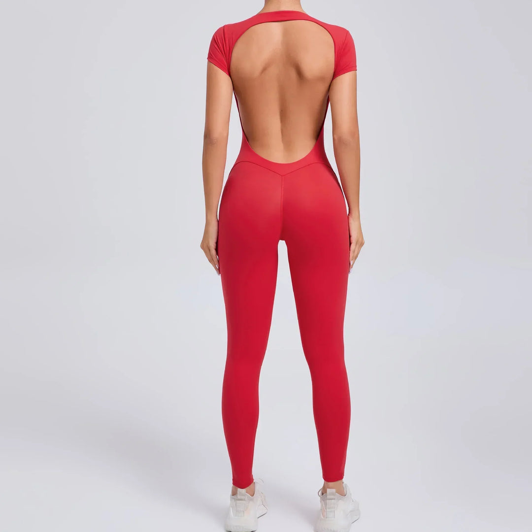 Damen Bodysuit mit Rückenausschnitt - Eleganter Einteiler-Rot-S-Luzern Mode