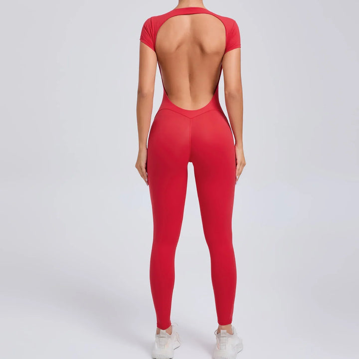 Damen Bodysuit mit Rückenausschnitt - Eleganter Einteiler-Rot-S-Luzern Mode