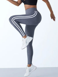 Damen Sport Leggings mit Streifen - Bequeme Fitnesshose-Luzern Mode