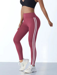 Damen Sport Leggings mit Streifen - Bequeme Fitnesshose-Luzern Mode