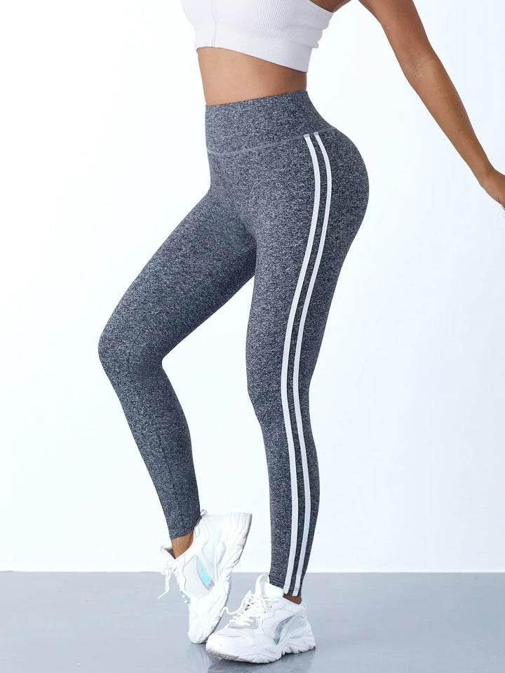 Damen Sport Leggings mit Streifen - Bequeme Fitnesshose-Luzern Mode