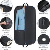 Wasserdichte Oxford-Kleidertasche – Anzughülle mit Seitenfalte und Taschen (Kaufe 1, Erhalte 1 GRATIS)