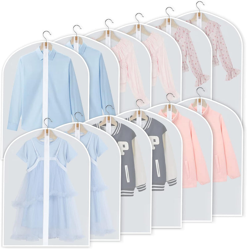 PEVA Kleidersack-Set – 12er-Pack Hängende Kleiderhüllen in 3 Größen (Kaufe 1, erhalte 1 GRATIS)