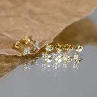 Steckerohrringe | Blumen | Silber | Gold | Langlebig | Stilvoll | Hypoallergen | Trendy-Gold-Set mit 3 Paaren-Luzern Mode