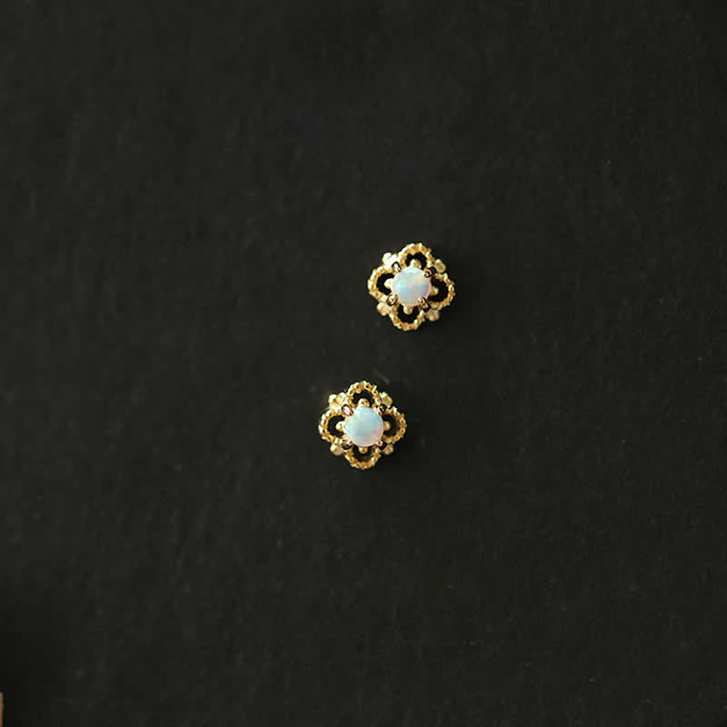 Ohrringe für Damen | Stecker | Gold | Opal | Vintage | Elegant-Luzern Mode