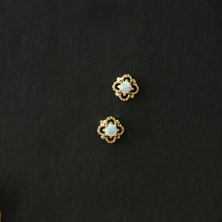 Ohrringe für Damen | Stecker | Gold | Opal | Vintage | Elegant-Luzern Mode