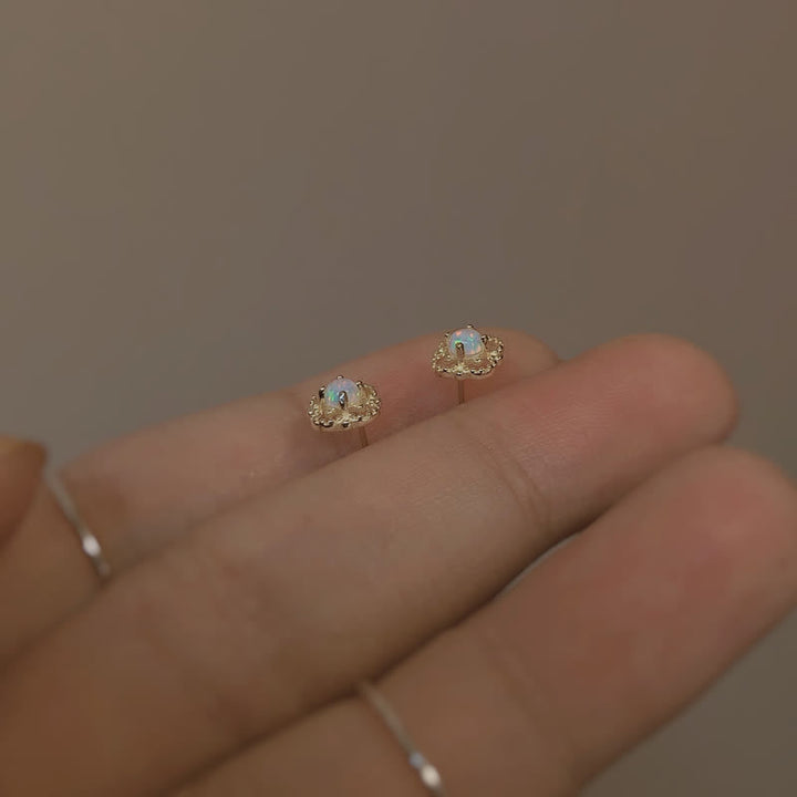 Ohrringe für Damen | Stecker | Gold | Opal | Vintage | Elegant-Luzern Mode