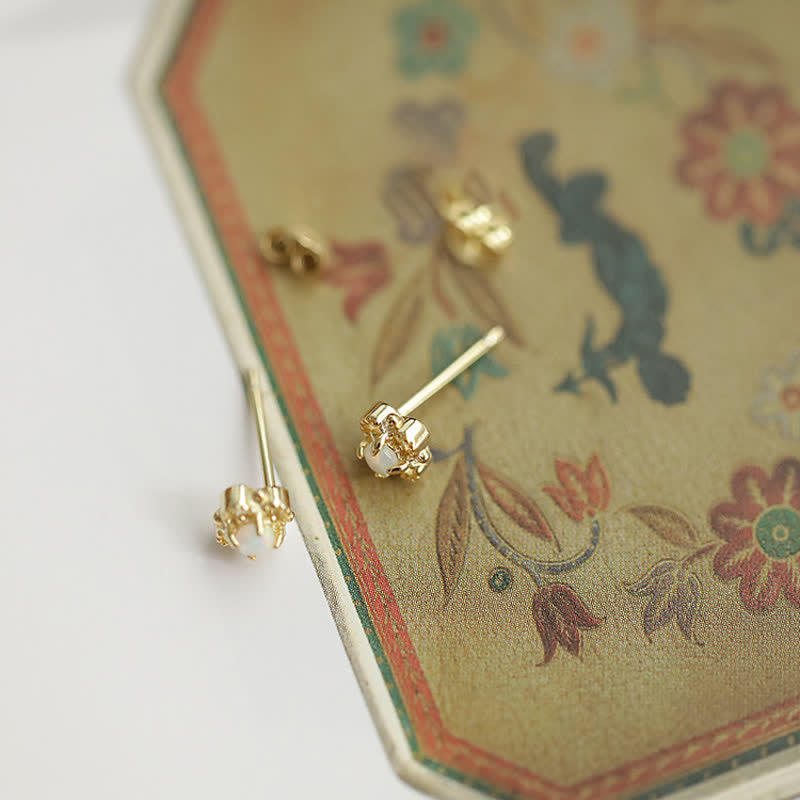 Ohrringe für Damen | Stecker | Gold | Opal | Vintage | Elegant-Luzern Mode