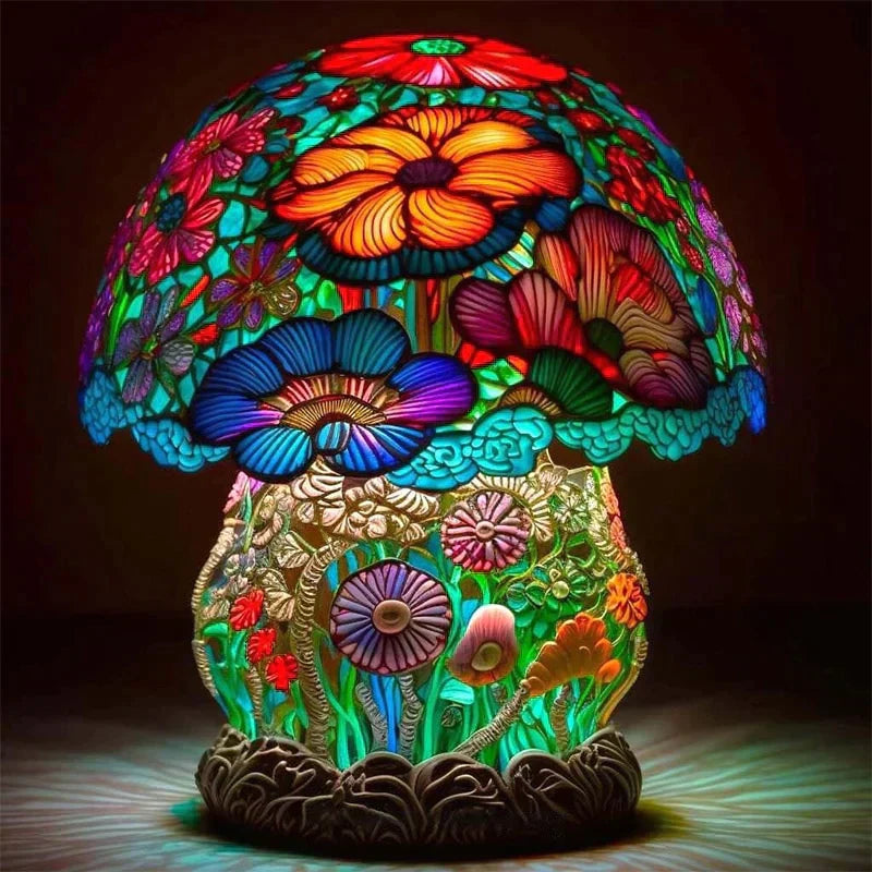 Tischlampe | Stilvoll Glasmalerei Beruhigend Atmosphärisch Vielseitig-Blumenstrauch-Luzern Mode