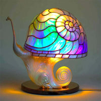 Tischlampe | Stilvoll Glasmalerei Beruhigend Atmosphärisch Vielseitig-Schnecken-Luzern Mode