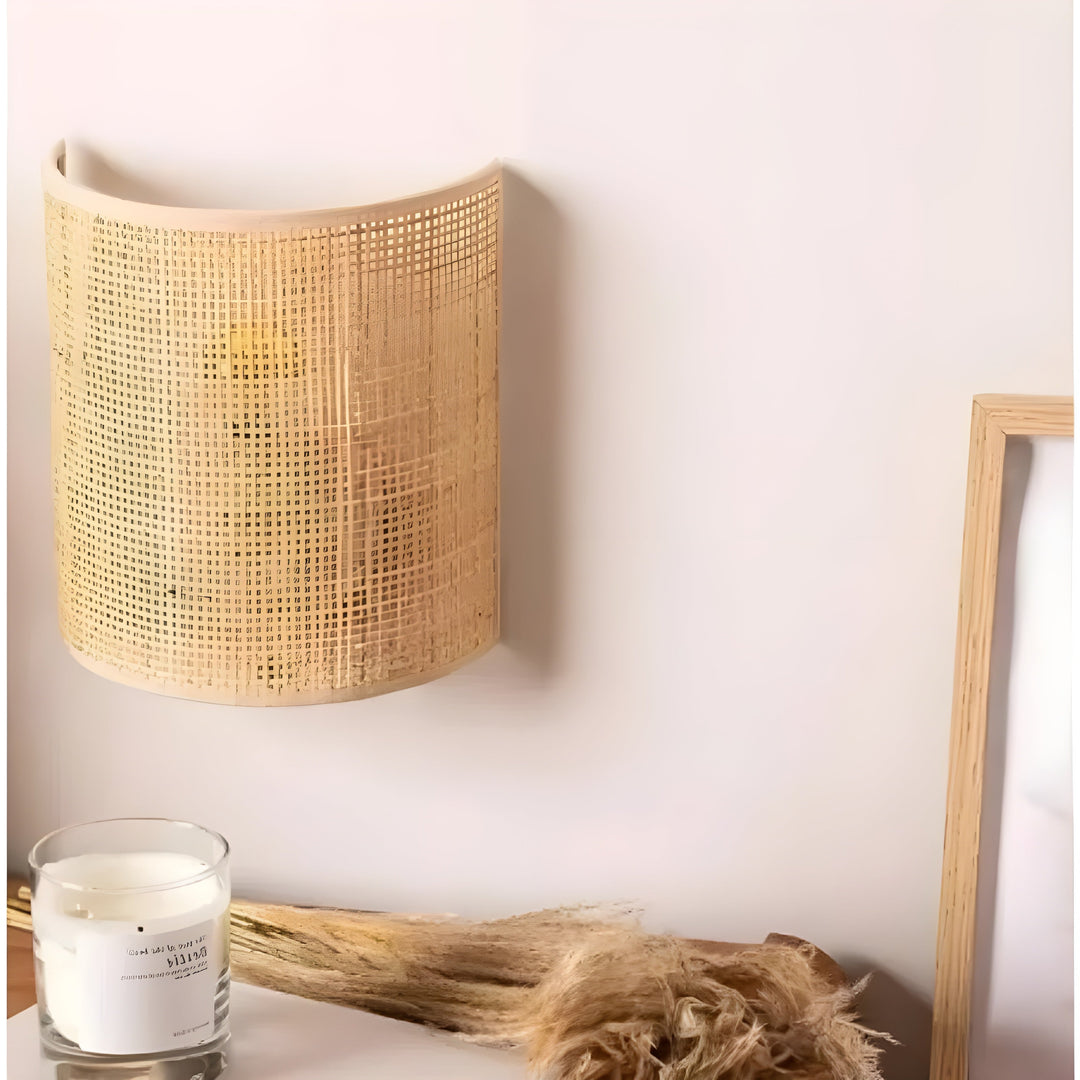 Wandleuchte | Rattan Geflochten Retro Stilvoll Modern Langlebig Einzigartig LED-Luzern Mode