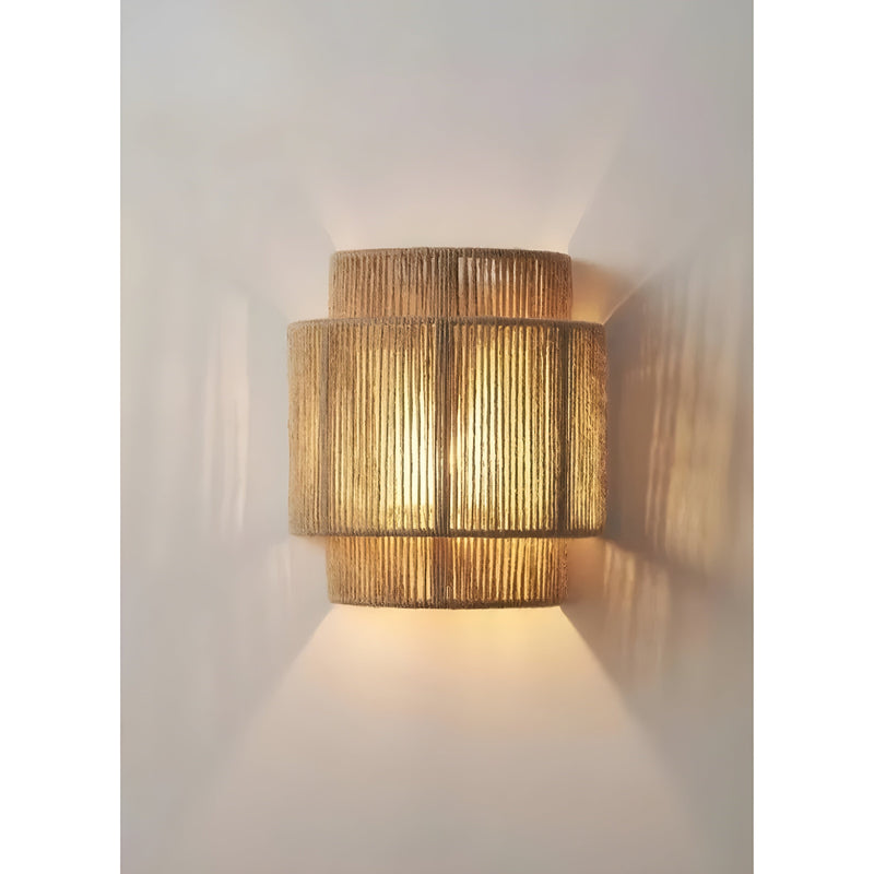 Wandleuchte | Rattan Geflochten Retro Stilvoll Modern Langlebig Einzigartig LED-Luzern Mode