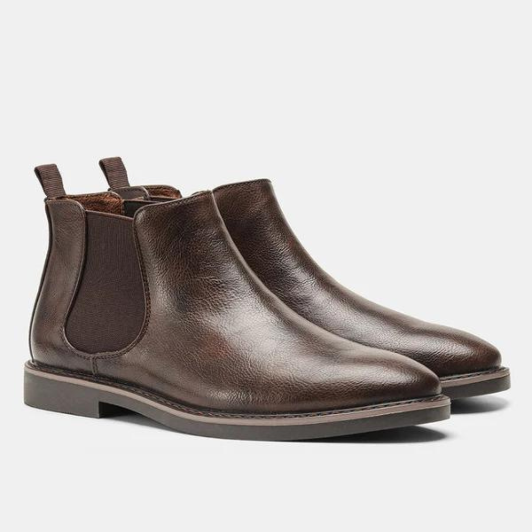 Herren Chelsea Boots aus Leder für Business und Freizeit-Braun-40-Luzern Mode