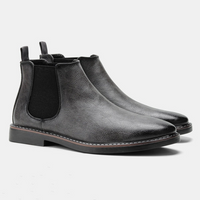 Herren Chelsea Boots aus Leder für Business und Freizeit-Grau-40-Luzern Mode