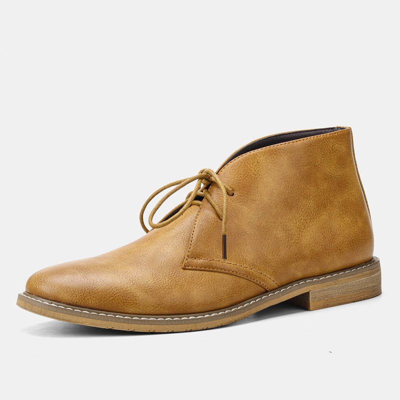 Herren Lederstiefel mit Schnürung für Business und Freizeit-Braun-39-Luzern Mode
