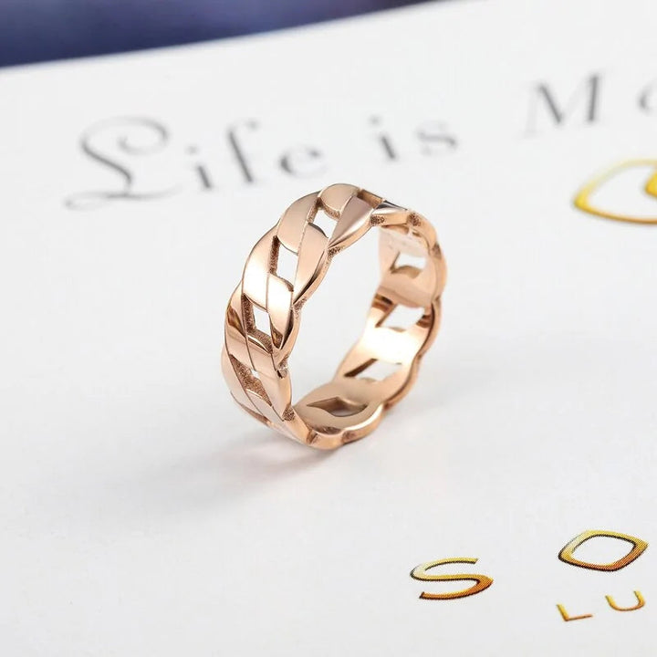 Ring | Langlebig | Stilvoll | Modern | Geflochten | Vielseitig | Hypoallergen-Roségold-5-Luzern Mode