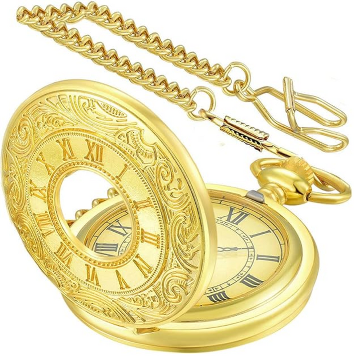 Taschenuhr | Vintage | Stilvoll | Quarz | Klassisch | Kette | Langlebig-Gold-Luzern Mode